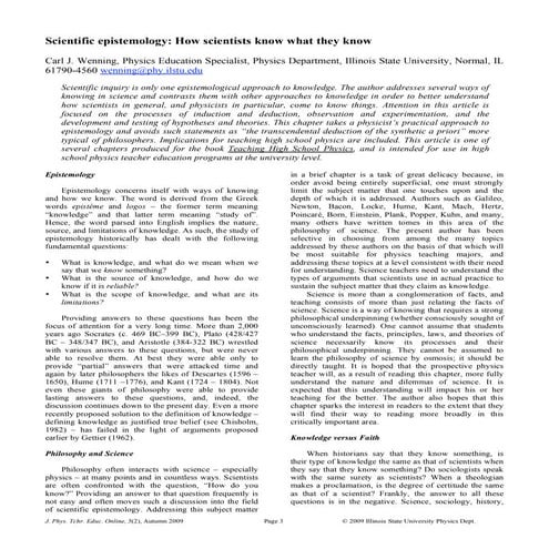 Scientific epistemology (2)