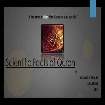 Scientific facts of quran | PPTX