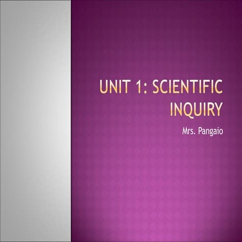 Intro to Scientific Inquiry