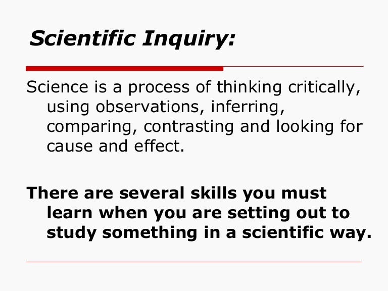 Scientific Inquiry