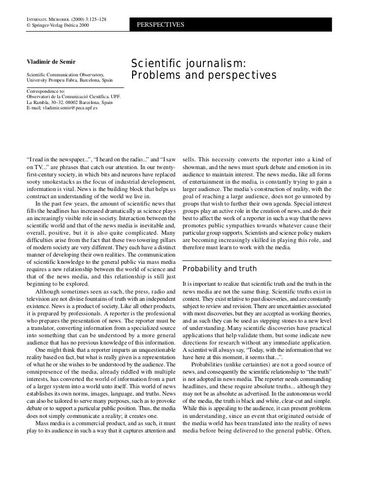 Scientific journalism