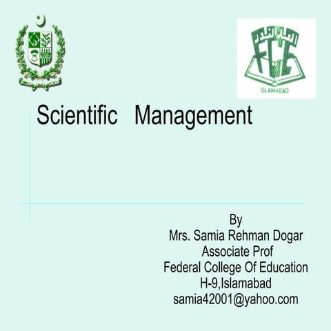 Scientific managaement