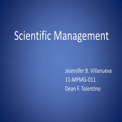 Scientific management