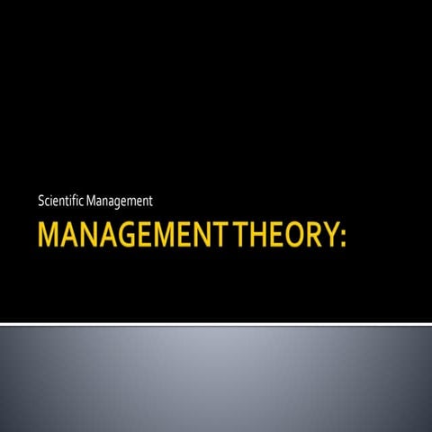Scientific management theory
