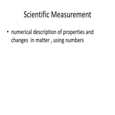 Scientific measurement