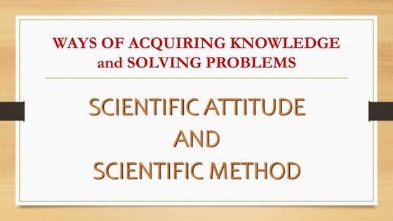 Importance of Scientific Attitudes and Basic Science Process Skills | PPTX