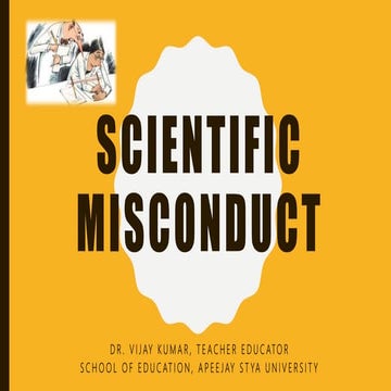 Scientific misconduct by dr vijay kumar