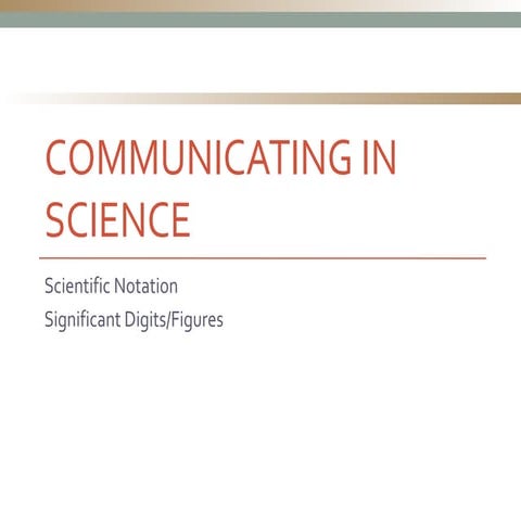 Grade 9 Uo-L4-Scientific No & Sig Dig
