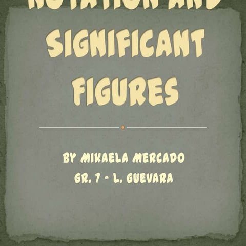 Scientific notation and significant figures