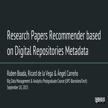 Research Papers Recommender based on Digital Repositories Metadata