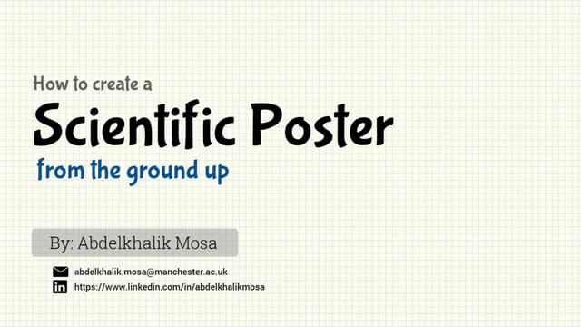 Academic Poster Design, Review and Presentation