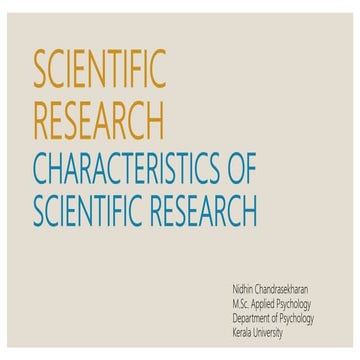 Scientific research and it's characteristics