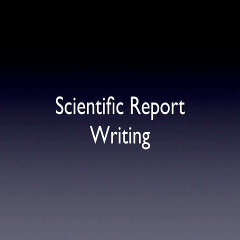 Scientific report writing