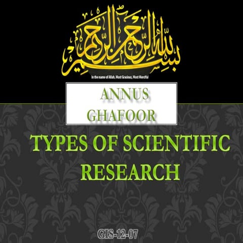 Scientific Research and its Types