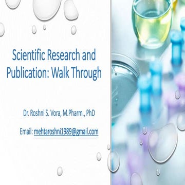 Scientific research and publication walk through