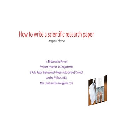How to write a Scientific research paper - my point of view 