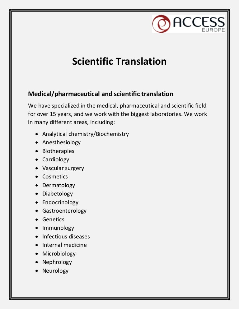 Scientific translation