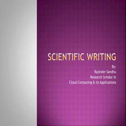 Scientific writing in Engineering and Technology
