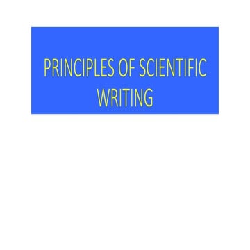 principles of scientific writing in health care