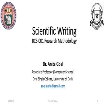 Scientific writing   anita goel du