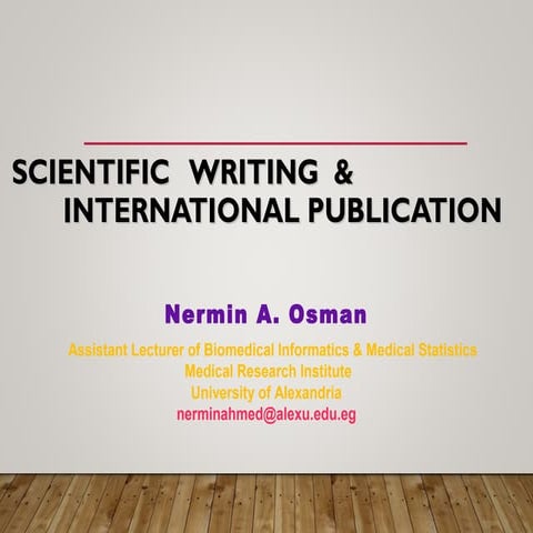 Scientific writing and international publication