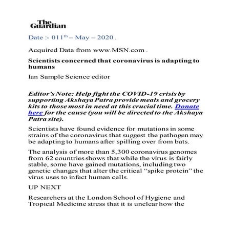 Scientists  data for covid 19  .