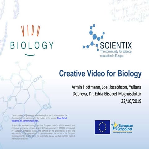vidubiology -creative video for Biology (Scientix webinar)