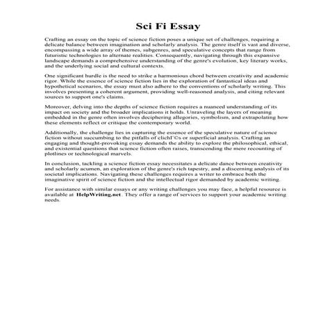 Sci Fi Essay
