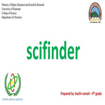 Scifinder scholar ppt | PPTX