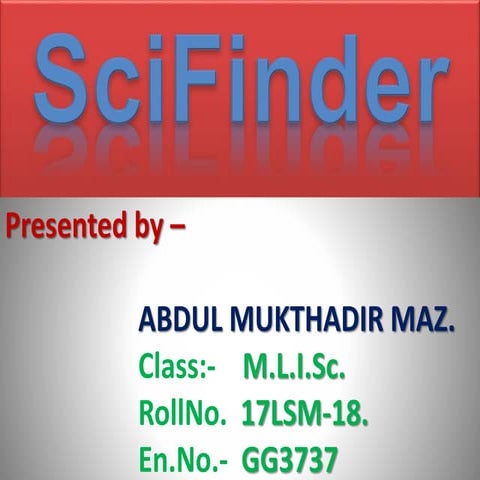 Sci finder  ppt
