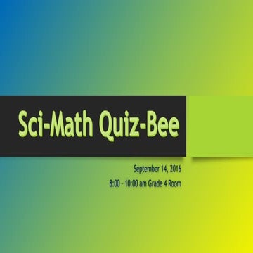 Sci math quiz bee
