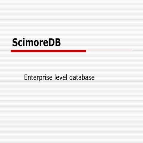 ScimoreDB - Enterprise level database