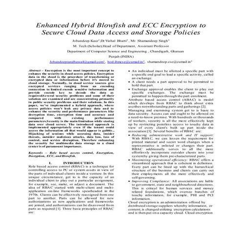 Enhanced Hybrid Blowfish and ECC Encryption to Secure cloud Data Access and S...