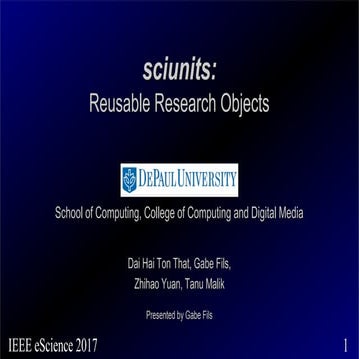 Sciunits: Resuable Research Object 