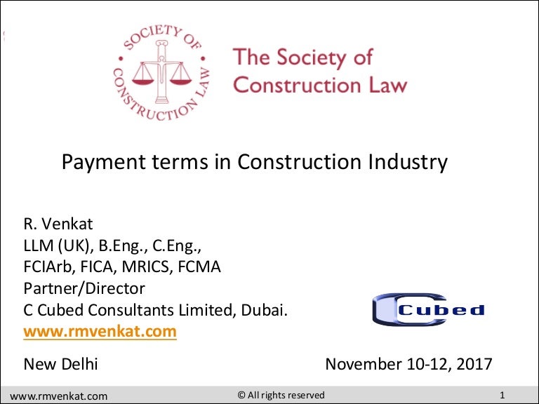 Payment terms in construction industry