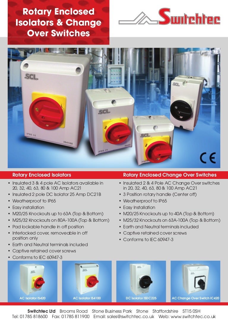 Scl Isolators Changeover Switch Brochure