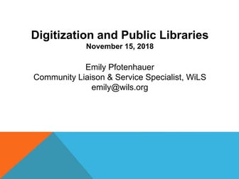 Digitization and public libraries