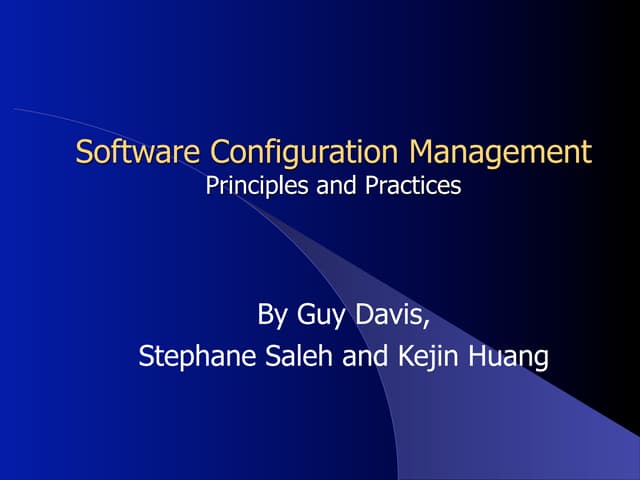 Software Configuration Management