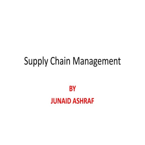 Supply Chain Management 