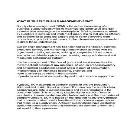 Supply Chain Management Meaning and Principles