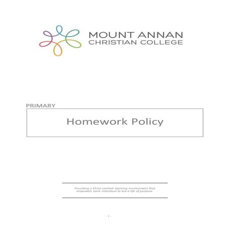 Primary homework policy