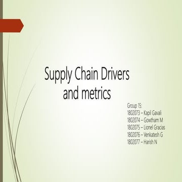 Supply Chain Drivers & Metrices