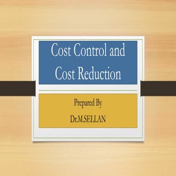 Cost Control & Cost Reduction ppt | PPTX
