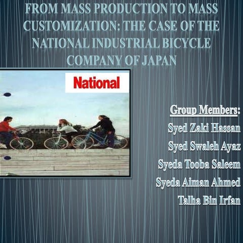 From Mass Production to Mass Customization: The Case of the National Industri...