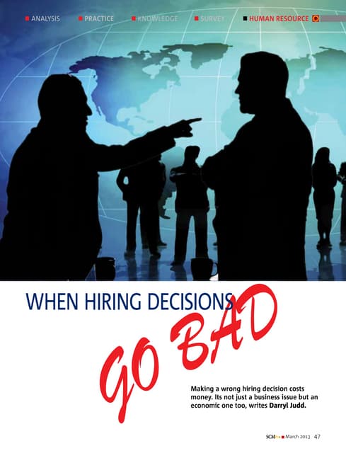 When hiring decisions go bad - SCMpro Magazine March 2013