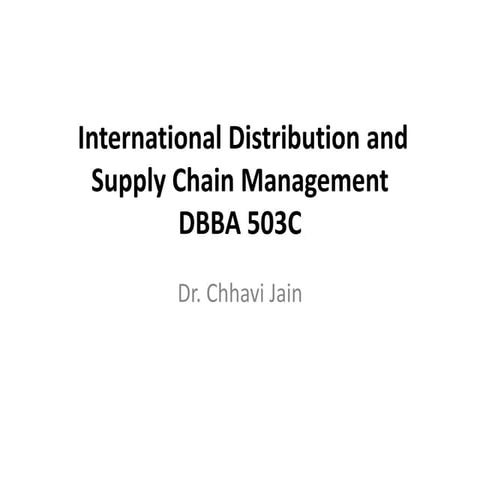 Basics of Supply Chain Management