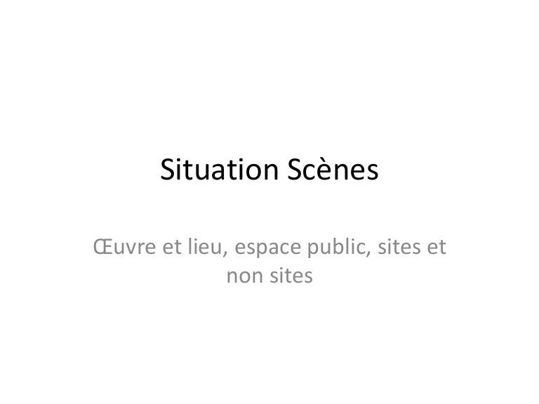 Scènes Lieux Sl Sh