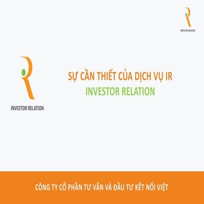 Sự cần thiết của Investor Relation
