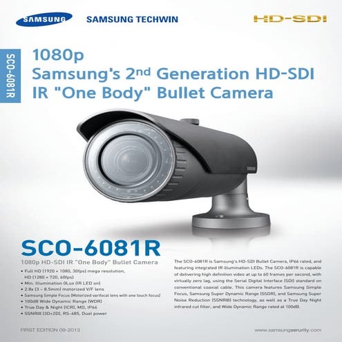 Samsung Techwin SCO-6081R Data Sheet