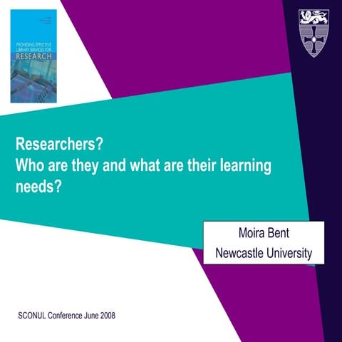 Researcher's learning needs